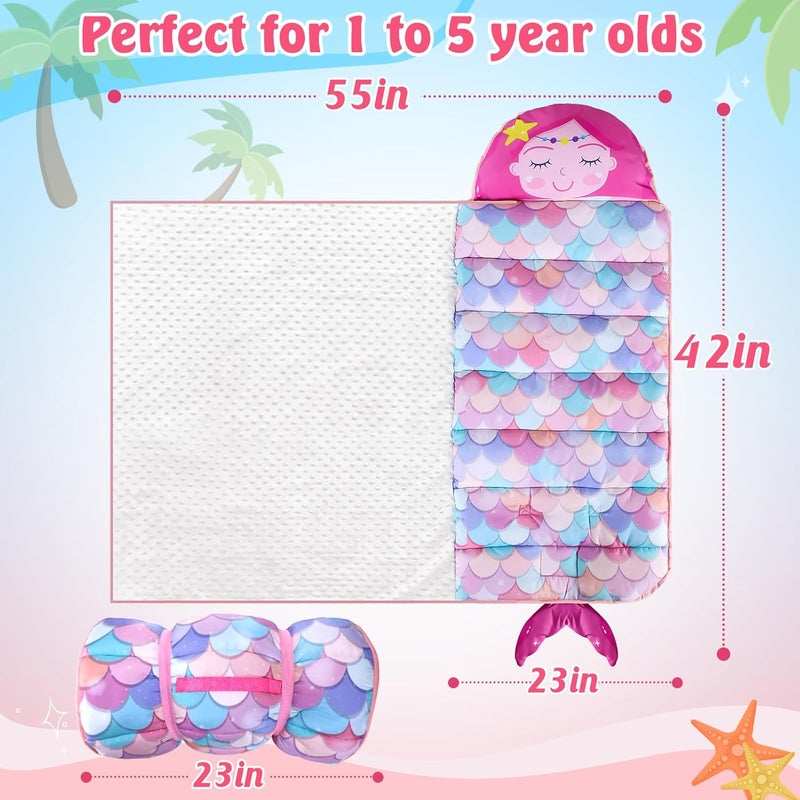 Biubee Thick Toddler Nap Mat with Pillow - Lightweight & Portable Toddler Sleeping Bag for Kids Boys Girls Aged 1~5 Daycare Preschool Travel - Image 5